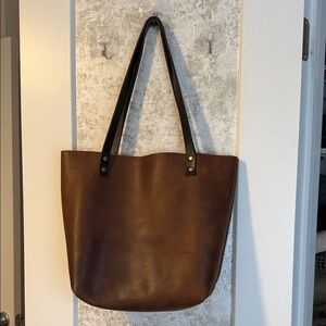 Portland Leather Medium Tote Brown Leather Barely Worn